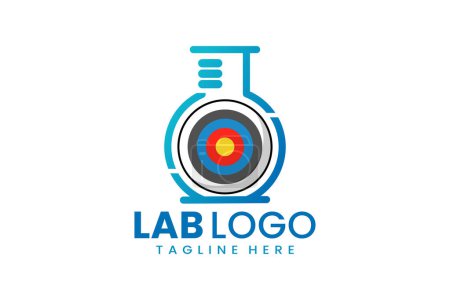 Flat modern simple archery target laboratory logo template icon symbol vector design illustration