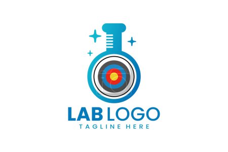 Flat modern simple archery target laboratory logo template icon symbol vector design illustration