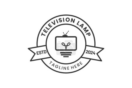 Lámpara de televisión Moderno Plantilla de logotipo único y diseño de plantilla de logotipo de bombilla de televisión minimalista