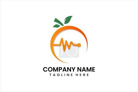 Modern Flat Unique fruit medicine logo template and Minimalist fruit medicine logo template design