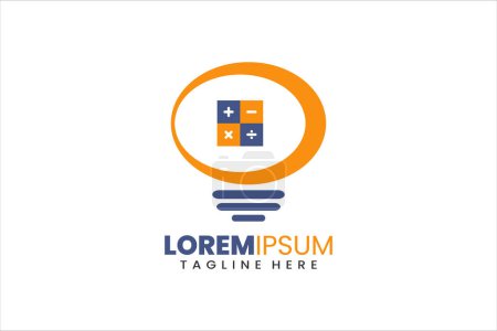 Moderne Flache Einzigartige Mathematik-Birne Logo-Vorlage und minimalistische mathematische Lampe Logo-Vorlage Design