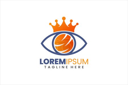 Modern Flat Unique king orange eyes logo template and Minimalist fruit king logo template design