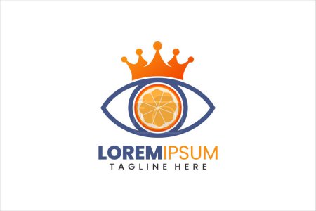 Modern Flat Unique king orange eyes logo template and Minimalist fruit king logo template design