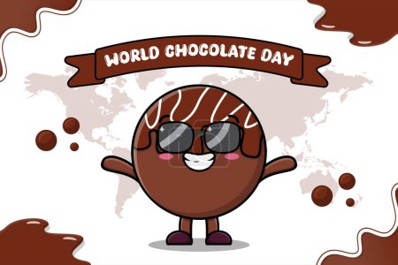 flat World Chocolate Day Celebration Poster Design illustration on July 7th