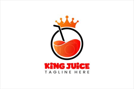 Juice king Modern Flat Unique logo template and Minimalist king juice logo template design