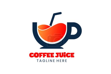 Flat Modern Healthy and fresh juice and coffee cup logo icon template vector design illustration