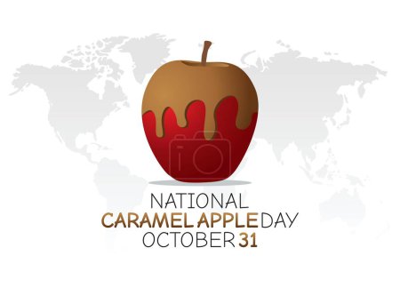 Vektorgrafik des nationalen Karamell-Apfel-Tages, der gut zum nationalen Karamell-Apfel-Tag passt. flache Bauweise. Flyer entwerfen, flache Abbildung.