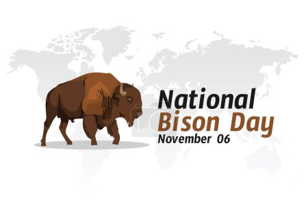 Téléchargez les illustrations : Graphique vectoriel de la journée nationale du bison bon pour la célébration de la journée nationale du bison. design plat. illustration flyer design.flat. - en licence libre de droit
