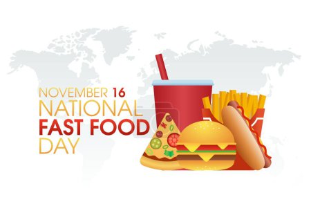 vector graphic of national fast food day good for national fast food day celebration. flat design. flyer design.flat illustration.