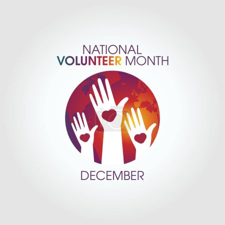 Vektorgrafik des nationalen Freiwilligenmonats gut für die Feier des nationalen Freiwilligenmonats. flache Bauweise. Flyer entwerfen, flache Abbildung.