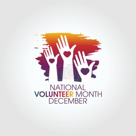 Vektorgrafik des nationalen Freiwilligenmonats gut für die Feier des nationalen Freiwilligenmonats. flache Bauweise. Flyer entwerfen, flache Abbildung.