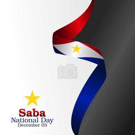 Illustration for Vector graphic of saba national day good for saba national day celebration. flat design. flyer design.flat illustration. - Royalty Free Image