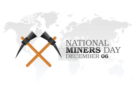 Illustration for Vector graphic of national miners day good for national miners day celebration. flat design. flyer design.flat illustration. - Royalty Free Image