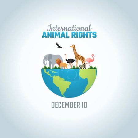 Illustration for Vector graphic of international animal rights good for international animal rights celebration. flat design. flyer design.flat illustration. - Royalty Free Image