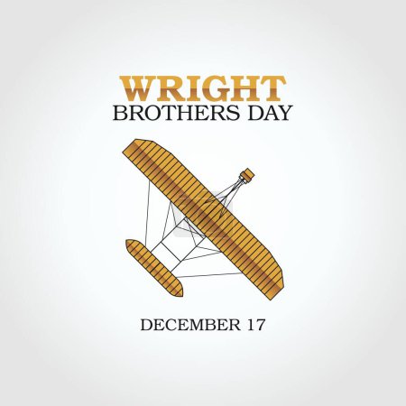 Téléchargez les illustrations : Graphique vectoriel de wright Brothers jour bon pour wright Brothers célébration de la journée. design plat. illustration flyer design.flat. - en licence libre de droit