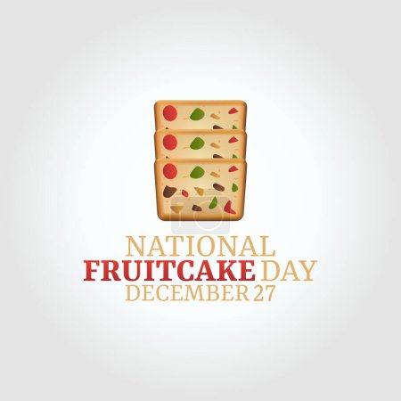 Illustration for Vector graphic of national fruitcake day good for national fruitcake day celebration. flat design. flyer design.flat illustration. - Royalty Free Image