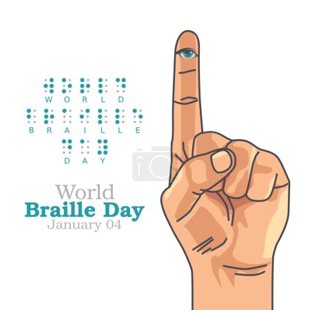 Illustration for Vector graphic of world braille day good for world braille day celebration. flat design. flyer design.flat illustration. - Royalty Free Image