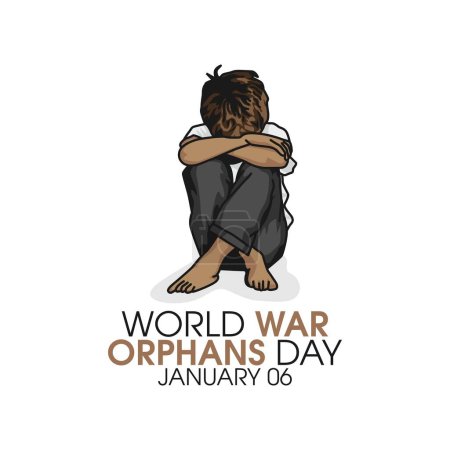 Illustration for Vector graphic of world war orphans day good for world war orphans day celebration. flat design. flyer design.flat illustration. - Royalty Free Image