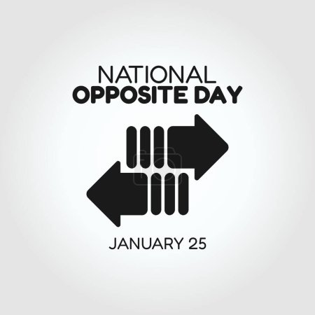 Illustration for Vector graphic of national opposite day good for national opposite day celebration. flat design. flyer design.flat illustration. - Royalty Free Image