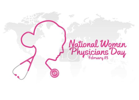 Illustration for Vector graphic of national women physicians day good for national women physicians day celebration. flat design. flyer design.flat illustration. - Royalty Free Image