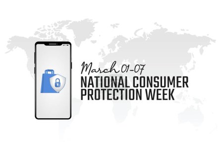 Illustration for Vector graphic of national consumer protection week good for national consumer protection week celebration. flat design. flyer design.flat illustration. - Royalty Free Image
