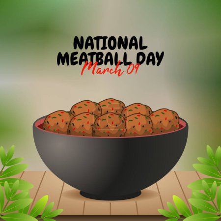 Illustration for Vector graphic of national meatball day good for national meatball day celebration. flat design. flyer design.flat illustration. - Royalty Free Image