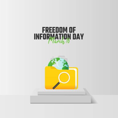 Illustration for Vector graphic of freedom of information day good for freedom of information day celebration. flat design. flyer design.flat illustration. - Royalty Free Image