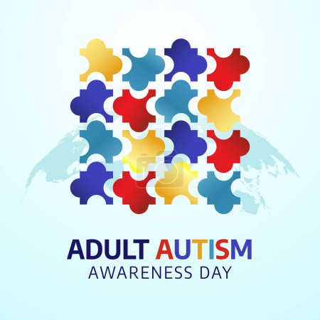 Illustration for Vector graphic of adult autism awareness day good for adult autism awareness day celebration. flat design. flyer design.flat illustration. - Royalty Free Image