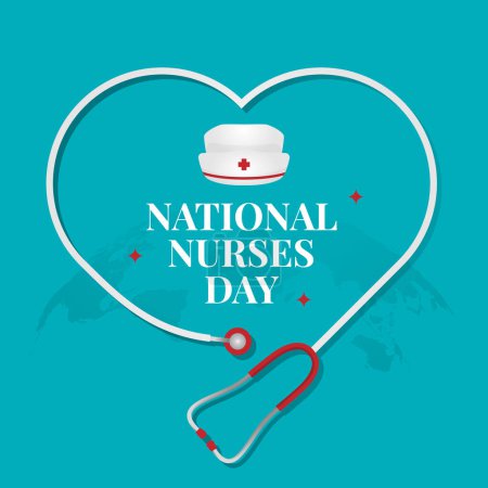 Vektorgrafik der nationalen Krankenschwestern Tag gut für nationale Krankenschwestern Tag Feier. flache Bauweise. Flyer entwerfen, flache Abbildung.