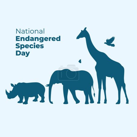 Illustration for Vector graphic of national endangered species day good for national endangered species day celebration. flat design. flyer design.flat illustration. - Royalty Free Image
