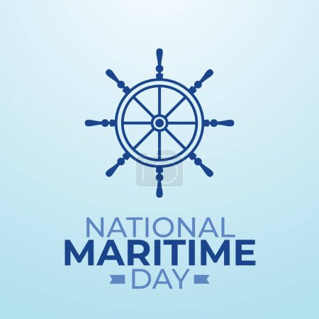 Illustration for Vector graphic of National Maritime Day good for National Maritime Day celebration. flat design. flyer design.flat illustration. - Royalty Free Image
