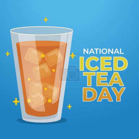 Vektorgrafik von National Eced Tea Day gut für National Eced Tea Day Feier. flache Bauweise. Flyer entwerfen, flache Abbildung.