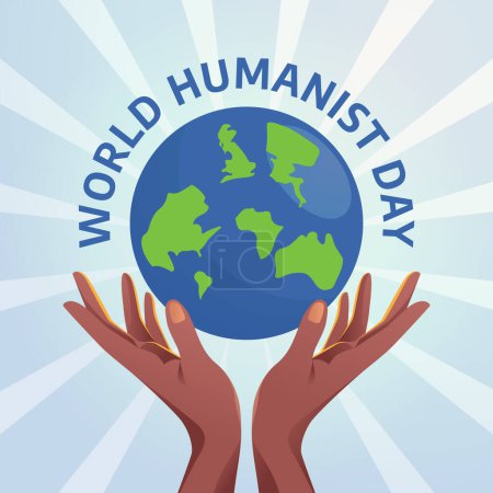 Illustration for Vector graphic of World Humanist Day good for World Humanist Day celebration. flat design. flyer design.flat illustration. - Royalty Free Image