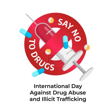 Vektorgrafik zum Internationalen Tag gegen Drogenmissbrauch und illegalen Handel zum Internationalen Tag gegen Drogenmissbrauch und illegalen Handel.