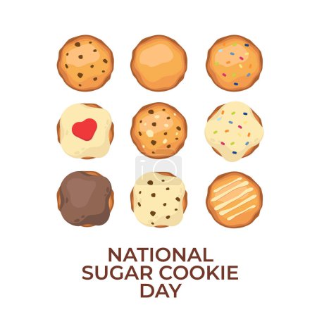 vector graphic of National Sugar Cookie Day good for National Sugar Cookie Day celebration. flat design. flyer design.flat illustration.