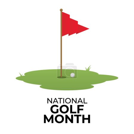 Ilustración de Vector graphic of National Golf Month good for National Golf Month celebration. flat design. flyer design.flat illustration. - Imagen libre de derechos