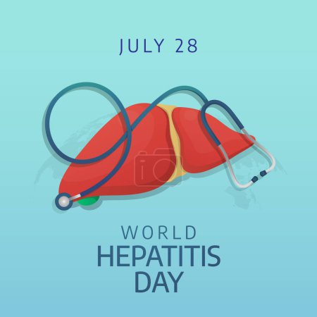 Illustration for Vector graphic of World Hepatitis Day good for World Hepatitis Day celebration. flat design. flyer design.flat illustration. - Royalty Free Image