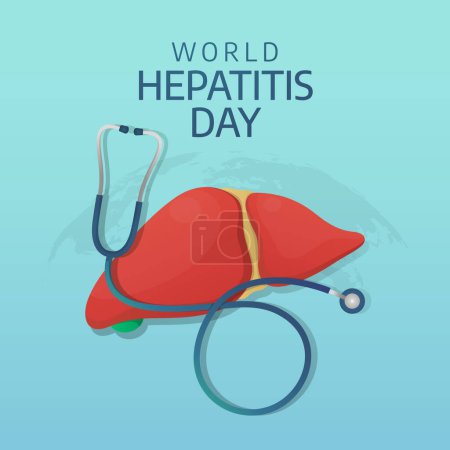 Illustration for Vector graphic of World Hepatitis Day good for World Hepatitis Day celebration. flat design. flyer design.flat illustration. - Royalty Free Image