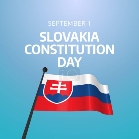 Ilustración de Vector graphic of Slovakia Constitution Day good for Slovakia Constitution Day celebration. flat design. flyer design.flat illustration. - Imagen libre de derechos