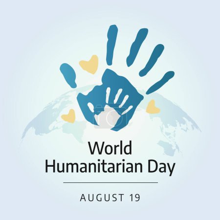 Illustration for Vector graphic of World Humanitarian Day good for World Humanitarian Day celebration. flat design. flyer design.flat illustration. - Royalty Free Image