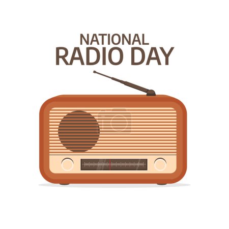 Ilustración de Vector graphic of National Radio Day good for National Radio Day celebration. flat design. flyer design.flat illustration. - Imagen libre de derechos