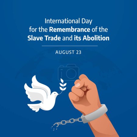 Ilustración de Vector graphic of International Day for the Remembrance of the Slave Trade and its Abolition celebration. flat design. flyer design.flat illustration. - Imagen libre de derechos