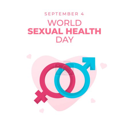 Vektorgrafik des Welt-Tages der sexuellen Gesundheit gut für die Feier des Welt-Tages der sexuellen Gesundheit. flache Bauweise. Flyer entwerfen, flache Abbildung.
