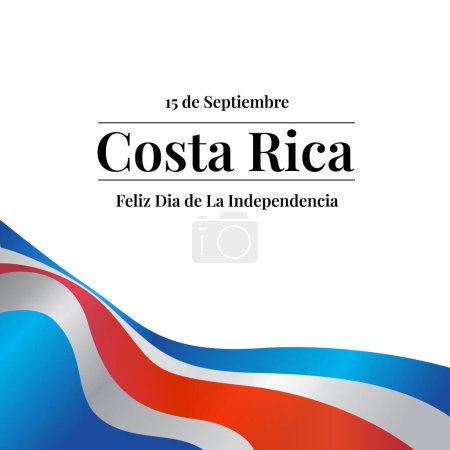 Téléchargez les illustrations : Graphique vectoriel de la fête de l'indépendance de la Costa Rica bon pour la célébration de l'indépendance de la Costa Rica. design plat. illustration flyer design.flat. - en licence libre de droit