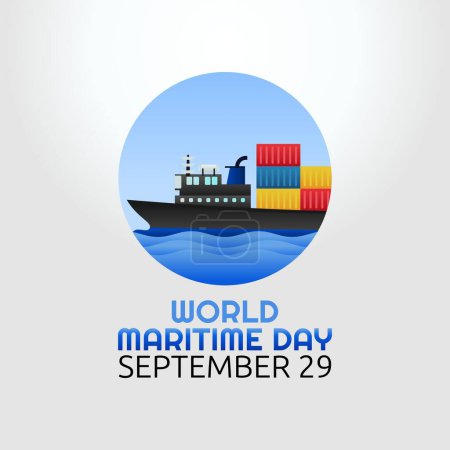 Illustration for Vector graphic of world maritime day good for world maritime day celebration. flat design. flyer design.flat illustration. - Royalty Free Image