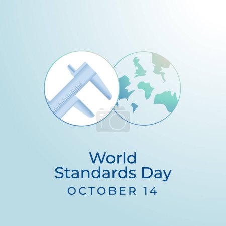 Illustration for Flyers promoting World Standards Day or other events can utilize World Standards Day-related vector graphics. design of a flyer, a celebration. - Royalty Free Image