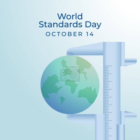 Illustration for Flyers promoting World Standards Day or other events can utilize World Standards Day-related vector graphics. design of a flyer, a celebration. - Royalty Free Image