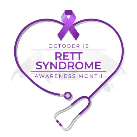 Illustration for Flyers promoting Rett Syndrome Awareness Month or associated events can utilize Rett Syndrome Awareness Month vector illustrations. design of a flyer, a celebration. - Royalty Free Image