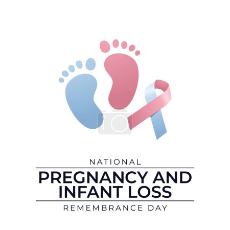 Illustration for Flyers promoting Pregnancy and Infant Loss Remembrance Day or events associated with it may be created using vector pictures regarding the day. design of a flyer, a celebration. - Royalty Free Image