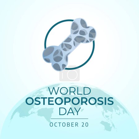Téléchargez les illustrations : Des flyers promouvant la Journée mondiale de l'ostéoporose ou des événements associés peuvent être réalisés à l'aide d'images vectorielles concernant l'occasion. conception d'un dépliant, une célébration. - en licence libre de droit